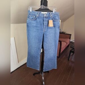 Reformation Mid Crop Flare Jeans Baltic Size 31 NWT